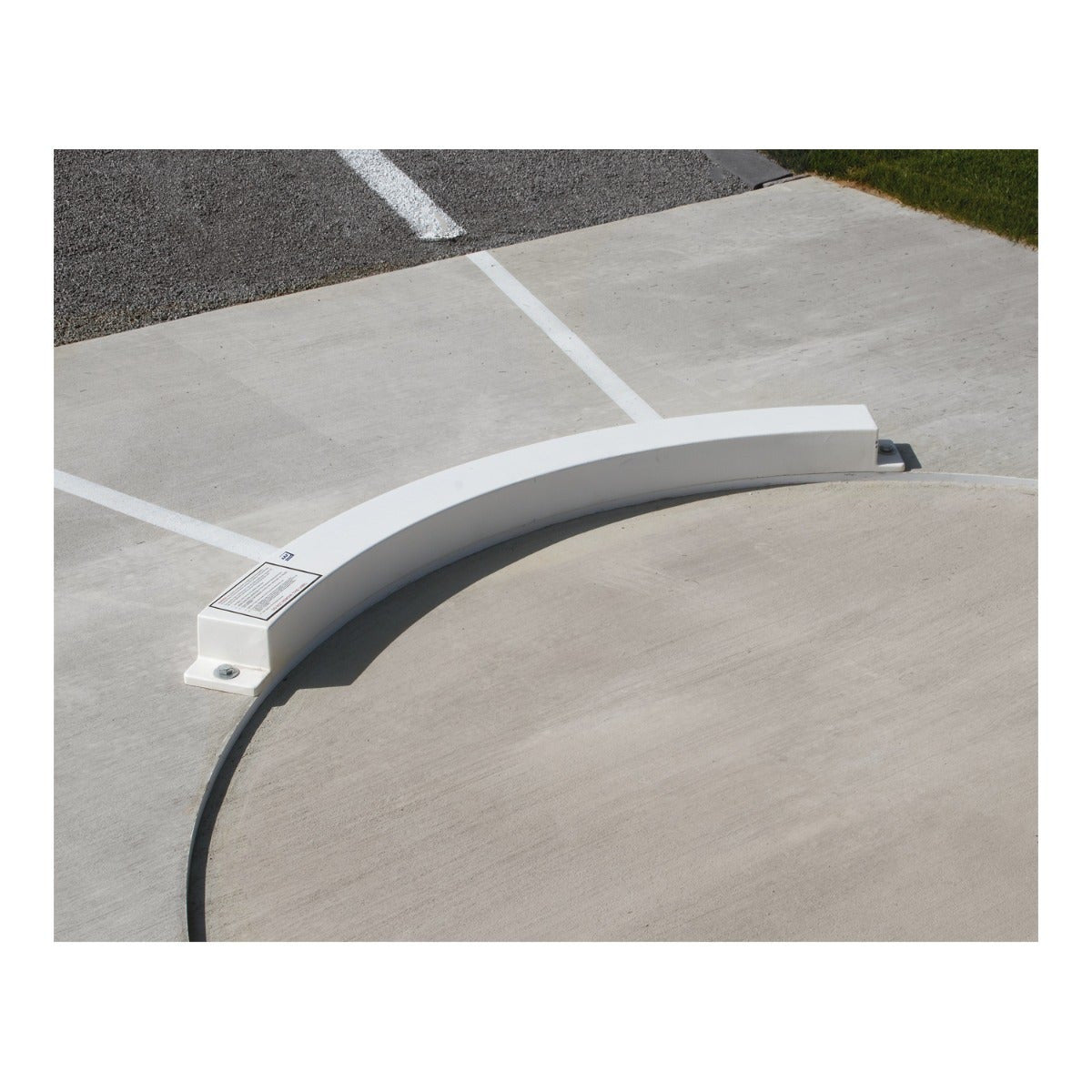Gill aluminum shot put toeboard installed in a depressed shot circle