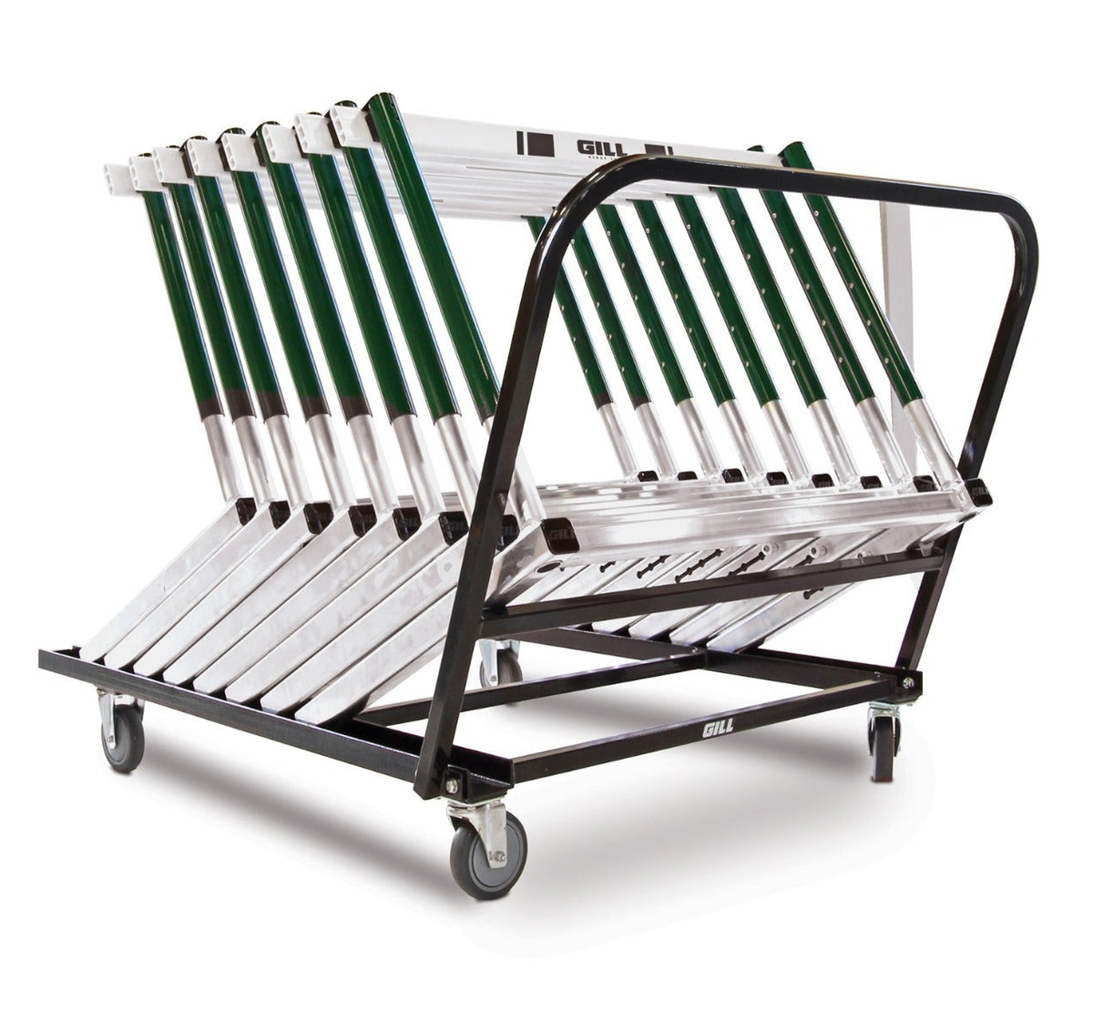 Gill hurdle cart loaded with hurdles