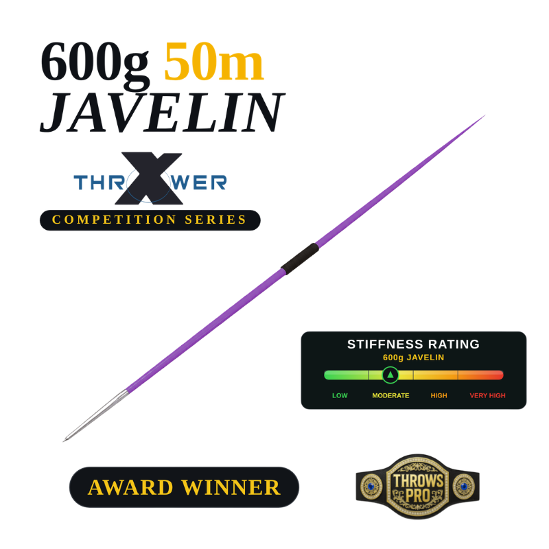 Thrower X 600g javelin 50m with steel tip