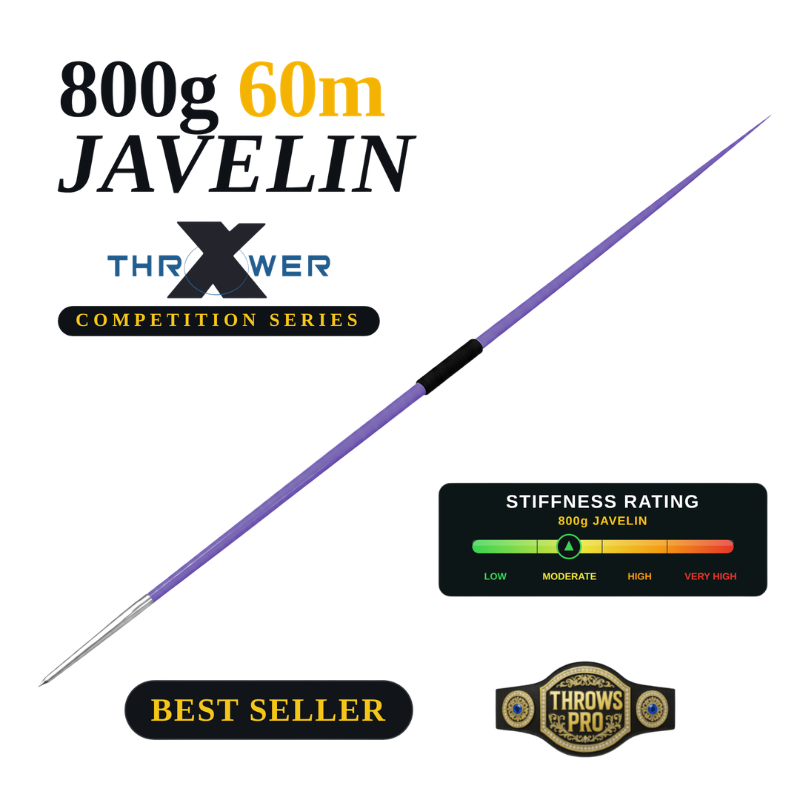 Thrower X 800g javelin 60m with steel tip